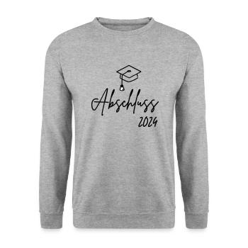 Abschluss 2024 - Unisex Pullover - Weißgrau meliert - Vorne - Alina (178cm) & Michal (187cm)