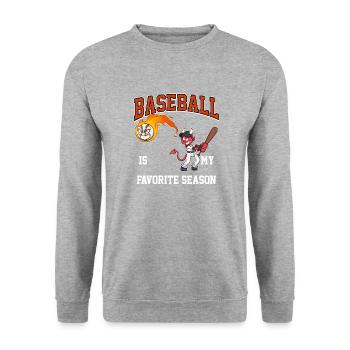 Le baseball est mon dessin animé préféré de la saison - Sweat-shirt Unisexe - gris chiné - Devant - Alina (178cm) & Michal (187cm)