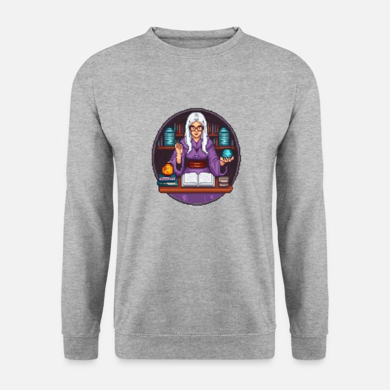 Arcane Librarian Pixel - Unisex Sweatshirt - salt & pepper