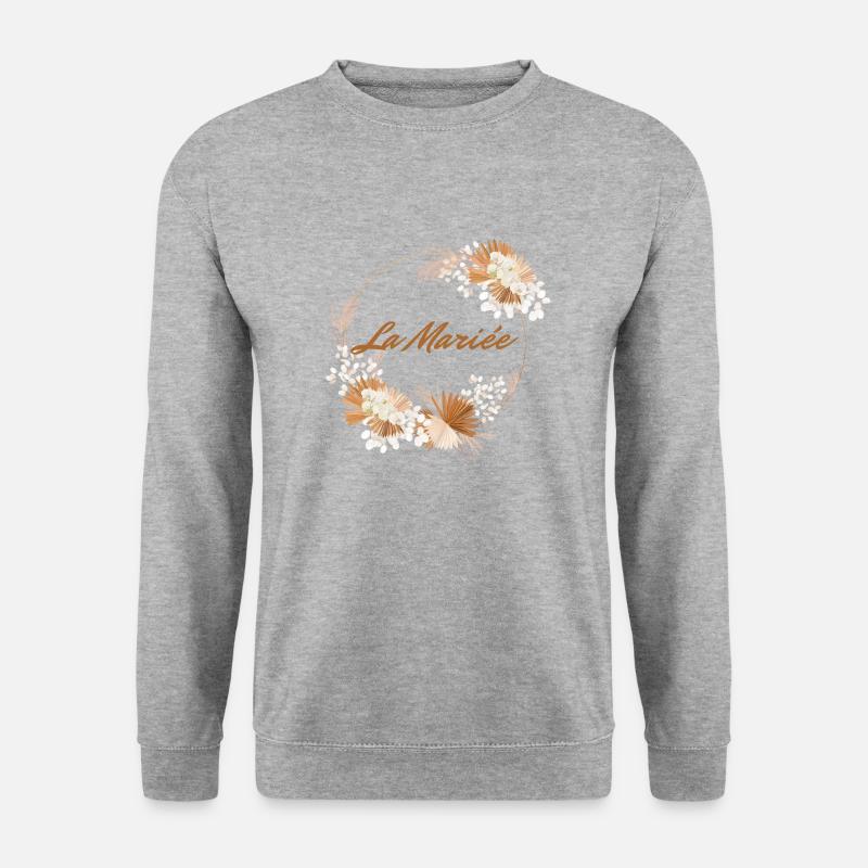 Die Blumenbraut - Junggesellinnenabschied Geschenkidee - Unisex Pullover - Weißgrau meliert