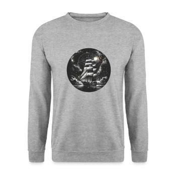 Segelboot Meer Maritime Mond Ozean Nautische T Shi - Unisex Pullover - Weißgrau meliert - Vorne - Alina (178cm) & Michal (187cm)
