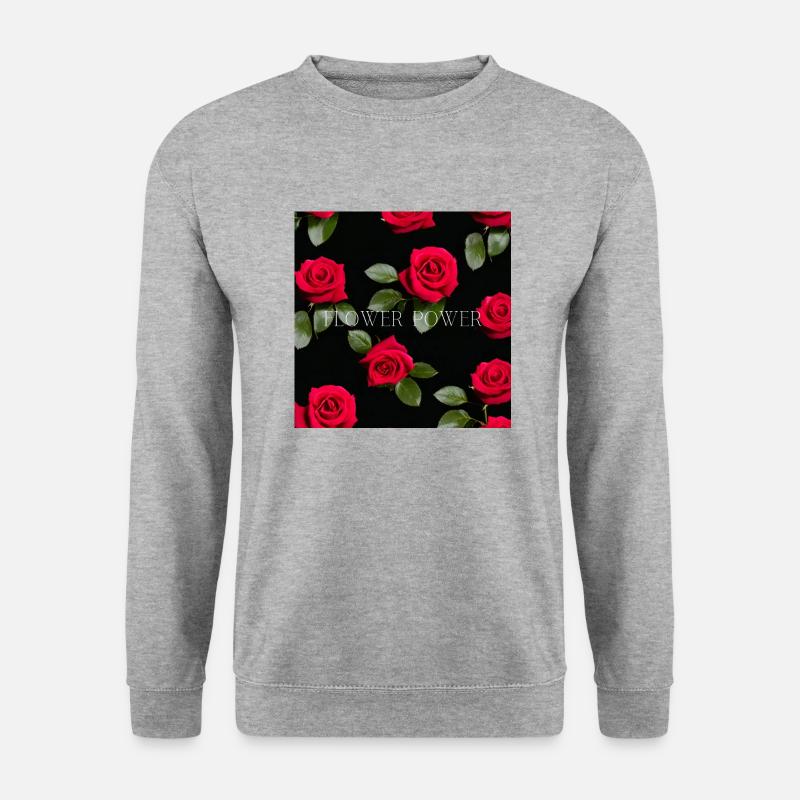 Flower Power - Unisex Pullover - Weißgrau meliert