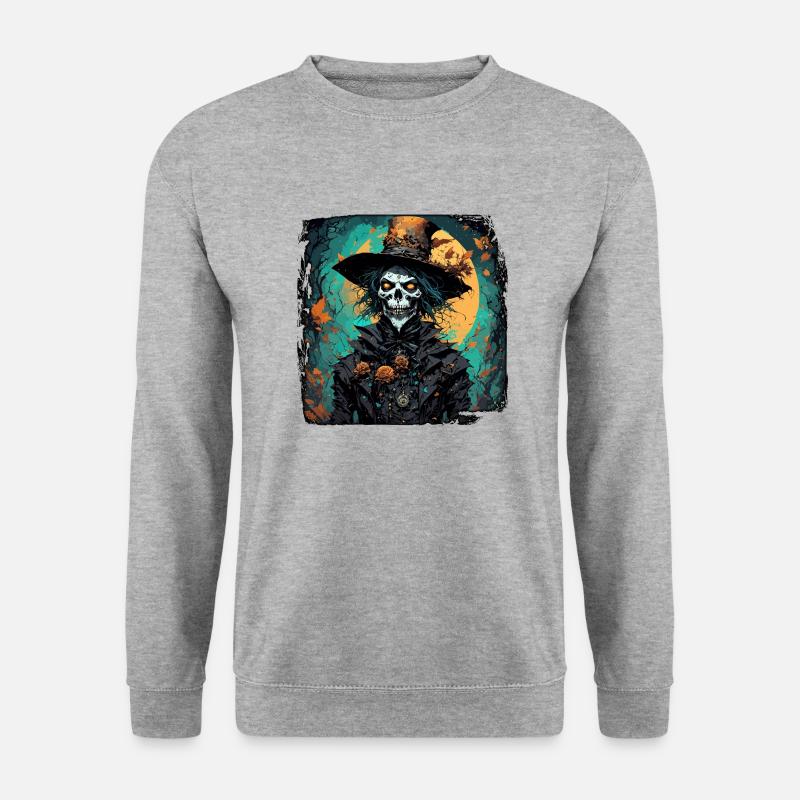 Vogelscheuche / Erntehelfer / Maisfeld / Feld - Unisex Pullover - Weißgrau meliert