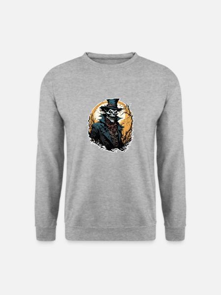 Vogelscheuche / Erntehelfer / Maisfeld / Feld - Unisex Pullover - Weißgrau meliert
