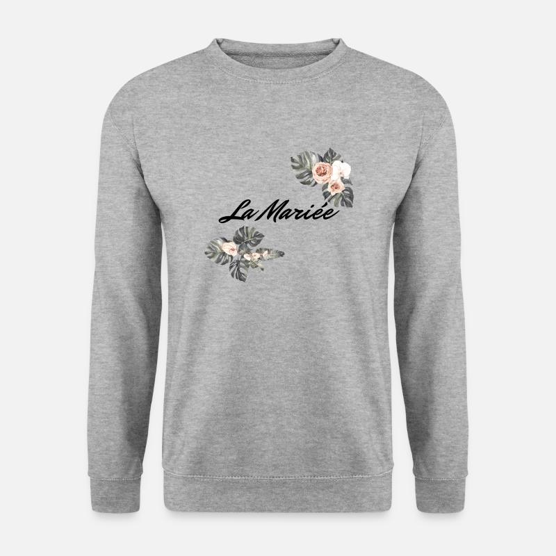 Die Blumenbraut - Braut Geschenkidee - Unisex Pullover - Weißgrau meliert