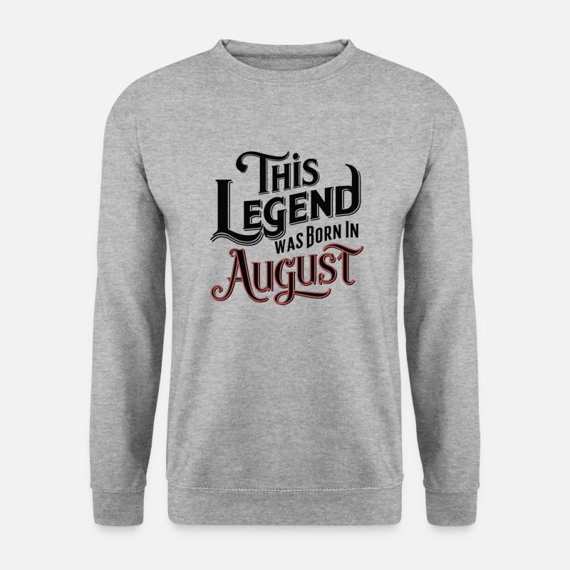 This Legend was Born In August - Unisex Pullover - Weißgrau meliert