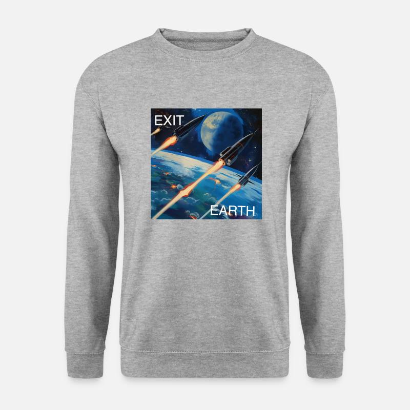 Exit Earth - Unisex Pullover - Weißgrau meliert