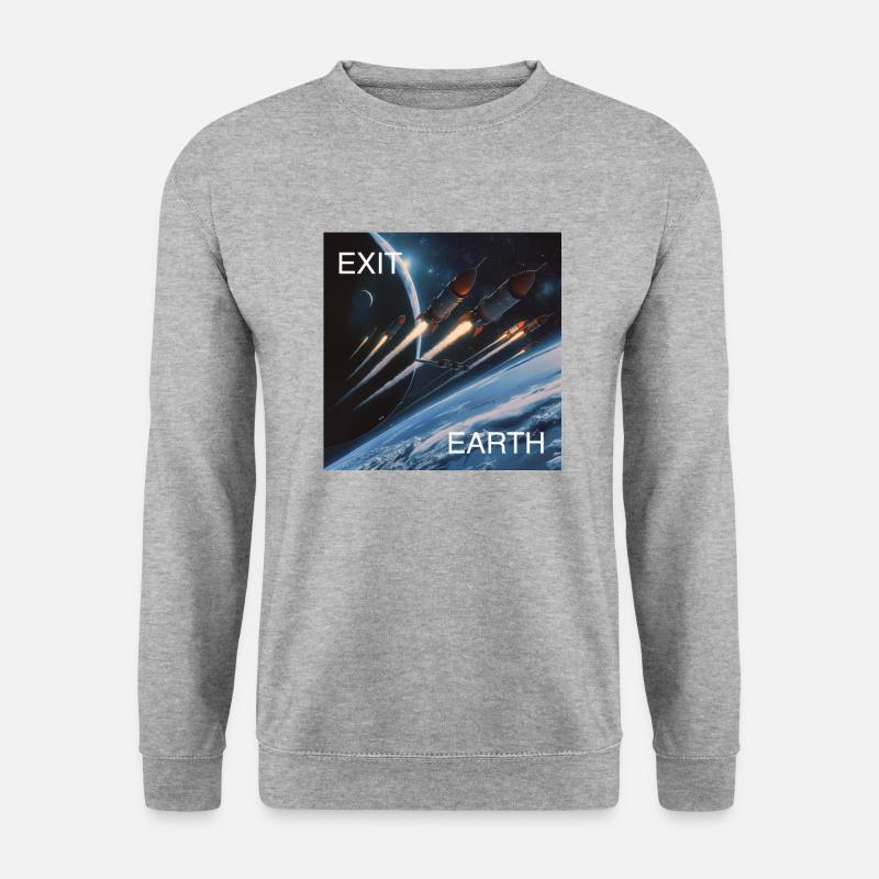 Exit Earth - Unisex Pullover - Weißgrau meliert