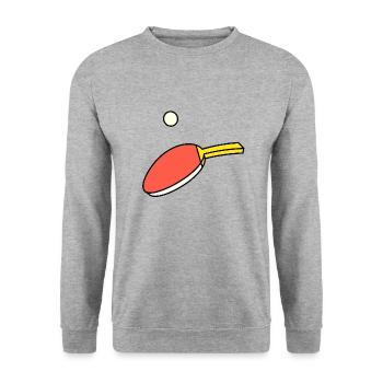 Ping Pong - Paddle & Ball - Sweat-shirt Unisexe - gris chiné - Devant - Alina (178cm) & Michal (187cm)