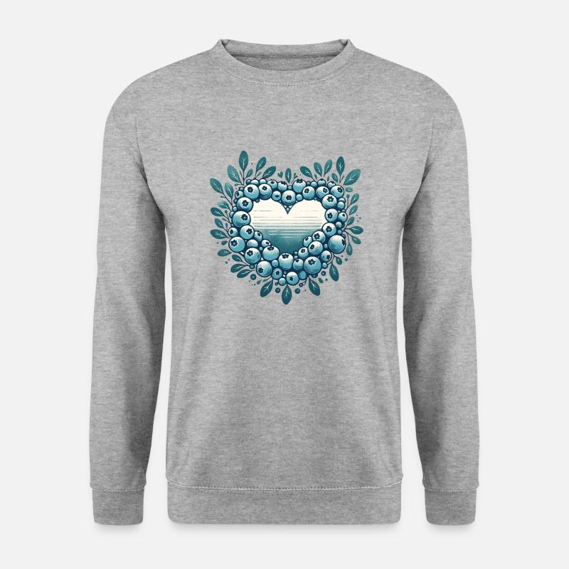 Heidelbeeren - Unisex Pullover - Weißgrau meliert