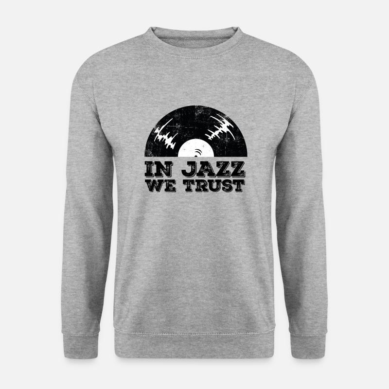 In Jazz we Trust - Unisex Pullover - Weißgrau meliert