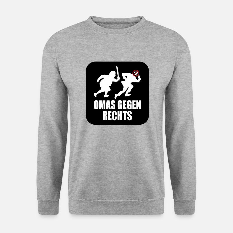 Omas gegen rechts - Unisex Pullover - Weißgrau meliert
