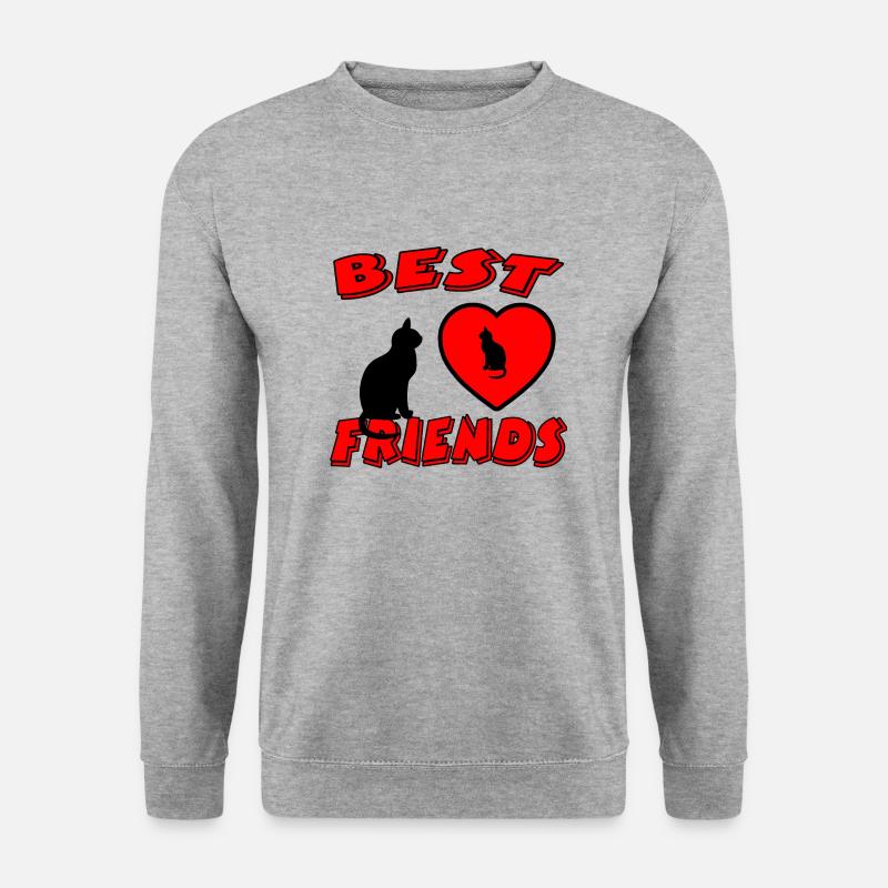 Katze - Unisex Pullover - Weißgrau meliert