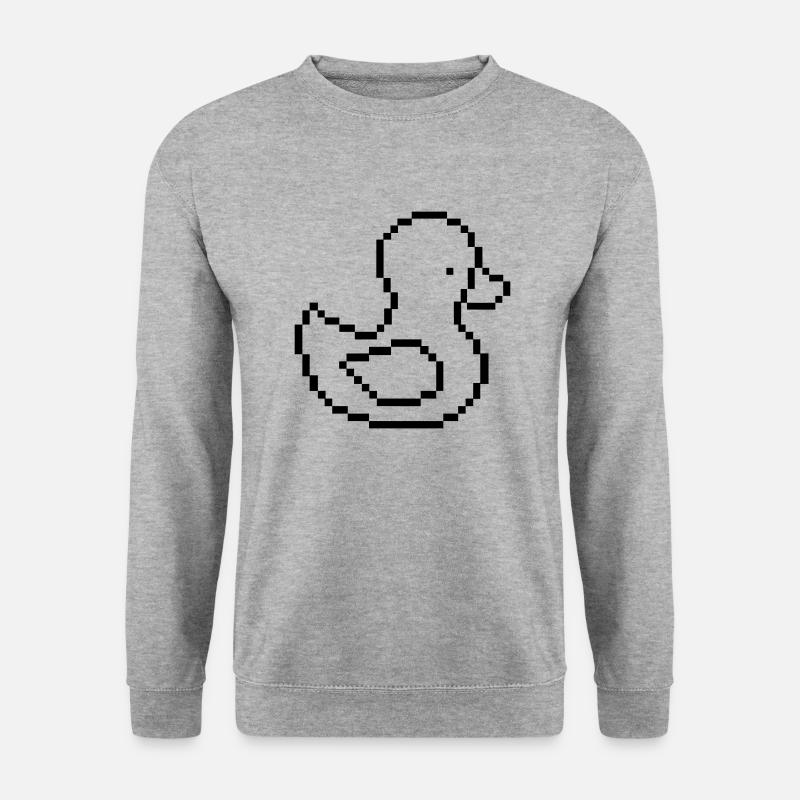 pixel ente - Unisex Pullover - Weißgrau meliert