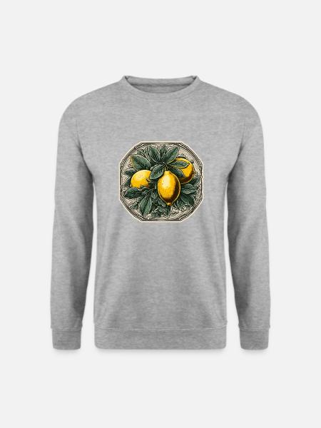 Lebensmittel / Obst / Markt / Vitamine / Design - Unisex Pullover - Weißgrau meliert