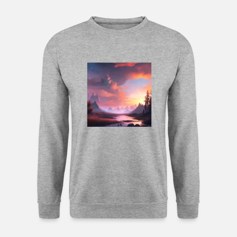 Sonnenaufgang - Unisex Pullover - Weißgrau meliert