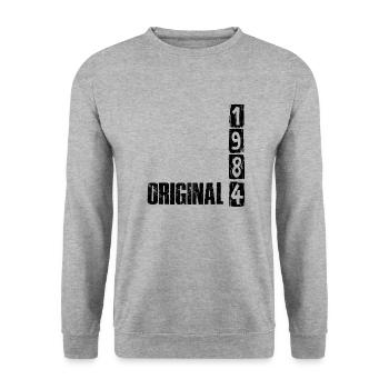 Millésime 1984 - Sweat-shirt Unisexe - gris chiné - Devant - Alina (178cm) & Michal (187cm)