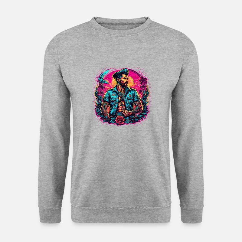 Matrose / Schiffsbesatzung / Decksmann / Anker - Unisex Pullover - Weißgrau meliert
