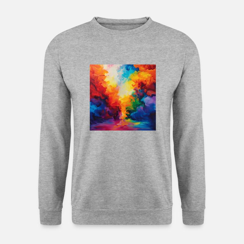 Farbenfrohe Mitta - Unisex Pullover - Weißgrau meliert
