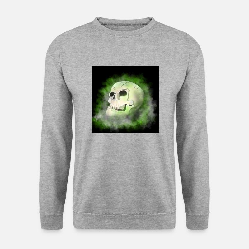 Totenkopf - Unisex Pullover - Weißgrau meliert