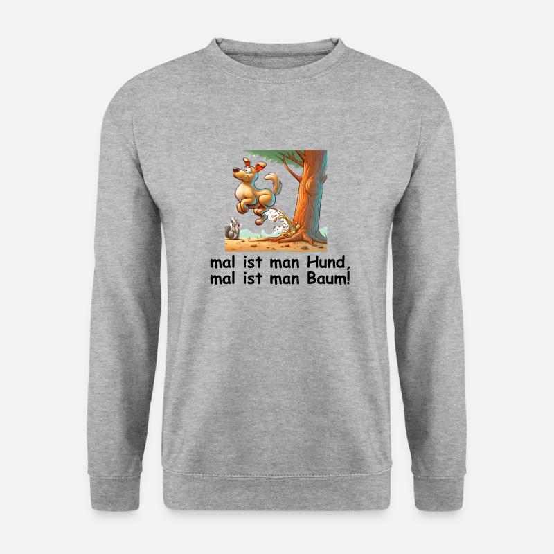 hund baum 2 - Unisex Pullover - Weißgrau meliert