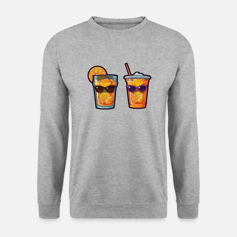 Sunny Sips - Unisex Pullover - Weißgrau meliert