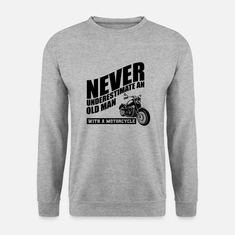 Lustiger Motorrad Spruch - Unisex Pullover - Weißgrau meliert