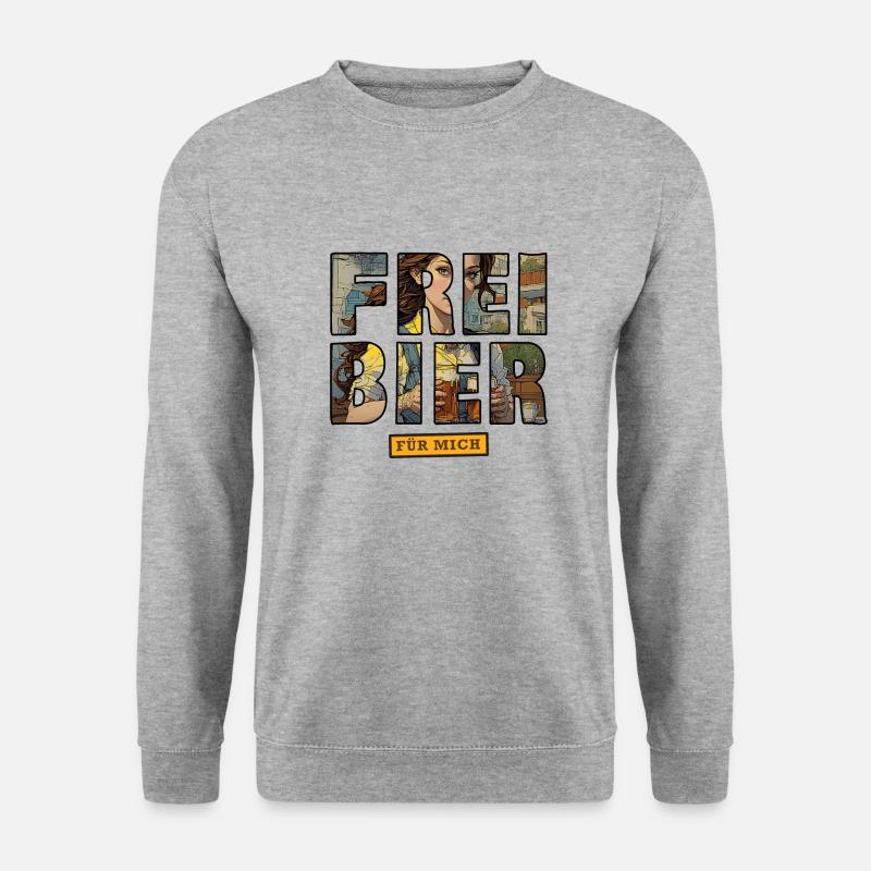 Freibier für mich - Unisex Pullover - Weißgrau meliert