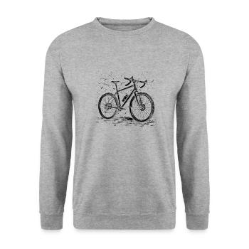 Gravel // Vélo Gravel (noir) - Sweat-shirt Unisexe - gris chiné - Devant - Alina (178cm) & Michal (187cm)