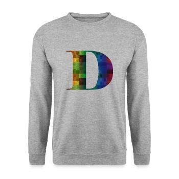 Letter D Vintage - Unisex Sweatshirt - salt & pepper - Front - Alina (178cm) & Michal (187cm)