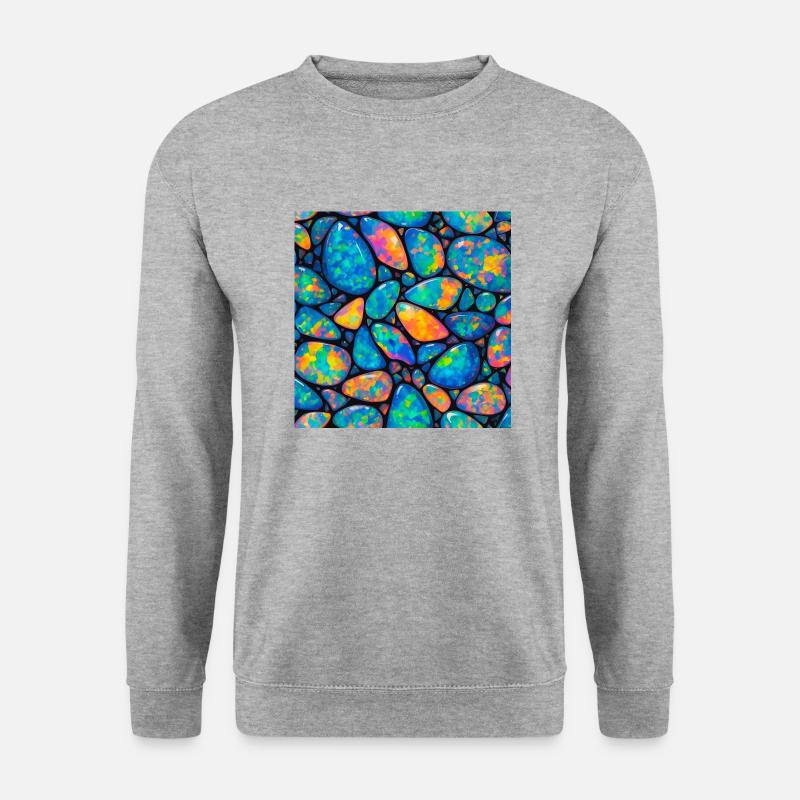 Opal-Muster - Unisex Pullover - Weißgrau meliert