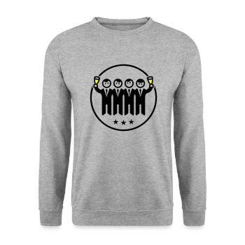 Bräutigam Junggesellenabschied Team - Unisex Pullover - Weißgrau meliert - Vorne - Alina (178cm) & Michal (187cm)