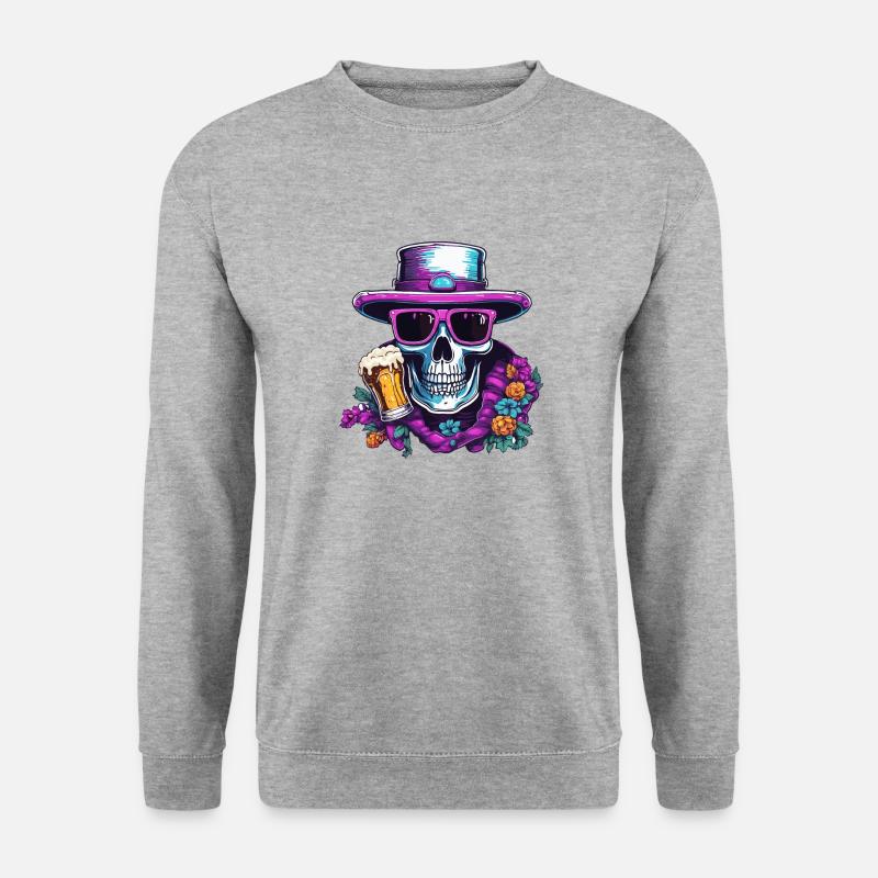 Skull / Skull / Skeleton / Gothic / Beer - Unisex Sweatshirt - salt & pepper