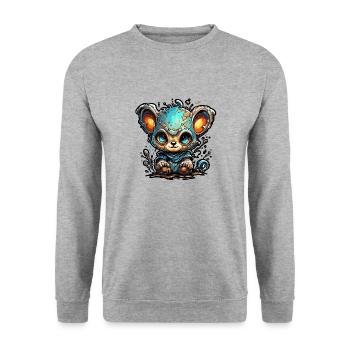 Astronaut / Space / Animal / Bear / Spaceship - Unisex Sweatshirt - salt & pepper - Front - Alina (178cm) & Michal (187cm)