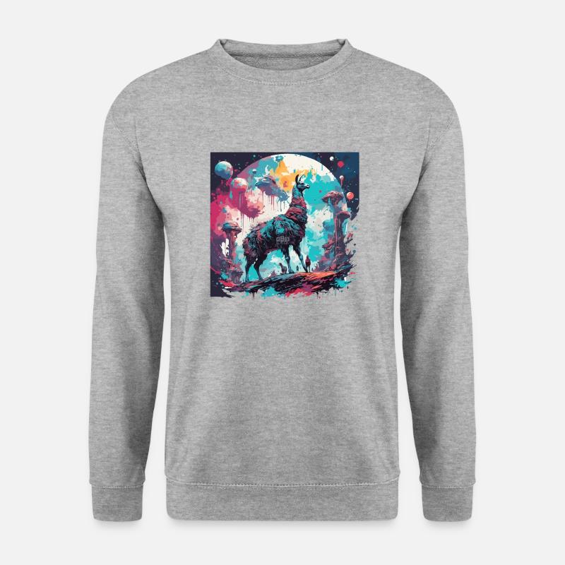 Astronaut / Space / Space / Spaceship / Llama - Unisex Sweatshirt - salt & pepper