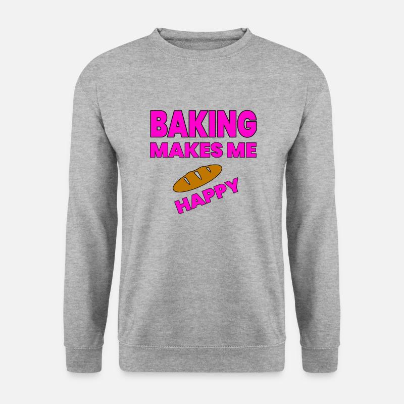 Backen - Unisex Pullover - Weißgrau meliert