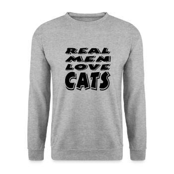 Chat - Sweat-shirt Unisexe - gris chiné - Devant - Alina (178cm) & Michal (187cm)