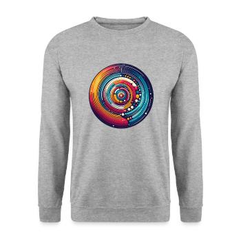 Psychedelic Planets - Unisex Sweatshirt - salt & pepper - Front - Alina (178cm) & Michal (187cm)