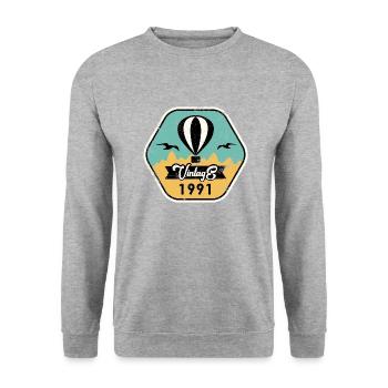 Vintage 1991 - Unisex Sweatshirt - salt & pepper - Front - Alina (178cm) & Michal (187cm)
