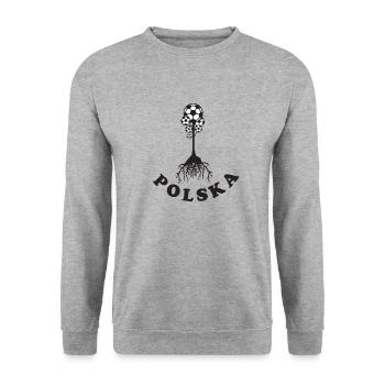 Polska Football - Unisex Sweatshirt - salt & pepper - Front - Alina (178cm) & Michal (187cm)