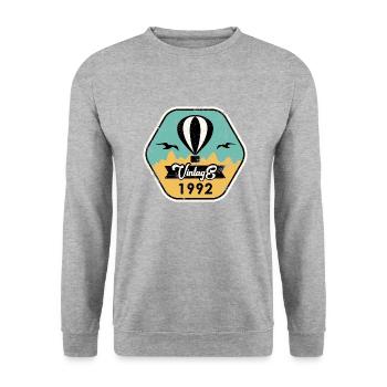 Millésime 1992 - Sweat-shirt Unisexe - gris chiné - Devant - Alina (178cm) & Michal (187cm)