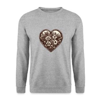 Heart / Mother's Day / Love / Holidays / Love - Unisex Sweatshirt - salt & pepper - Front - Alina (178cm) & Michal (187cm)
