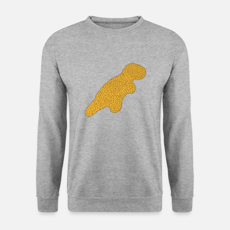 Dinosaurier Nugget - Unisex Pullover - Weißgrau meliert