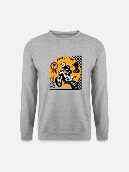 Number One - Unisex Pullover - Weißgrau meliert