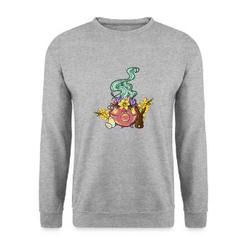 Chaudron d’Ostara - Sweat-shirt Unisexe - gris chiné - Devant - Alina (178cm) & Michal (187cm)