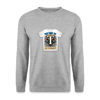 WAS BEDEUTET DAS T IN T-SHIRT? - Unisex Pullover - Weißgrau meliert - Vorne - Alina (178cm) & Michal (187cm)