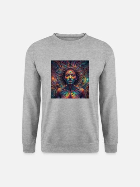 Der Körper ist unser Geist - Unisex Pullover - Weißgrau meliert