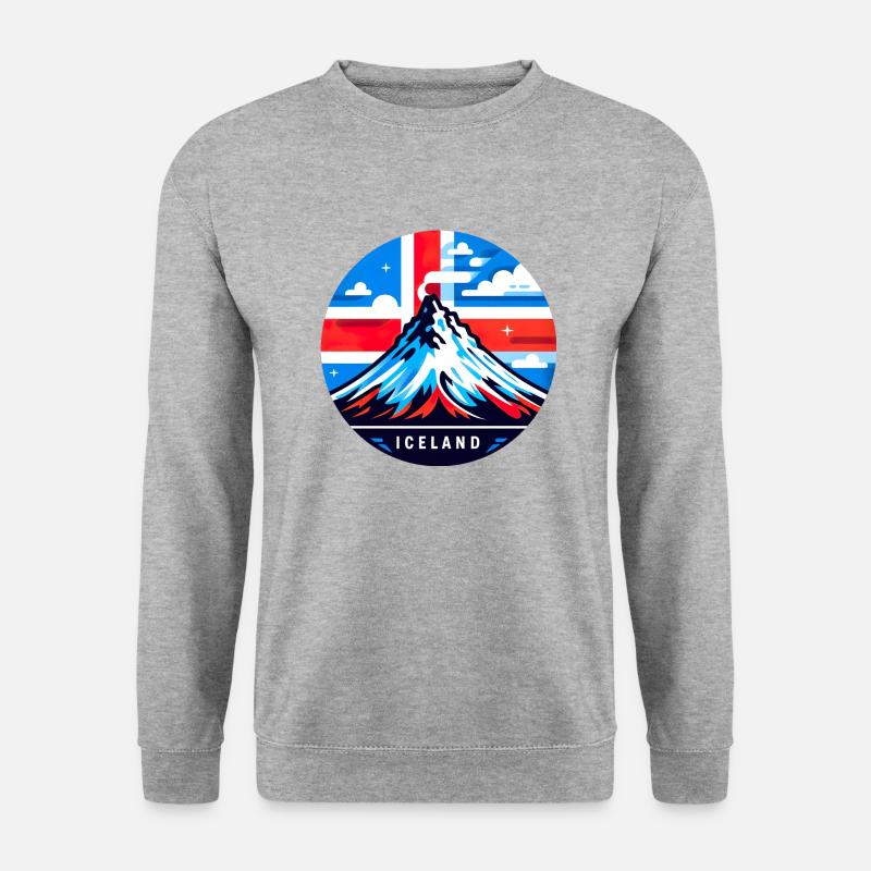 iceland Island 5 - Unisex Pullover - Weißgrau meliert