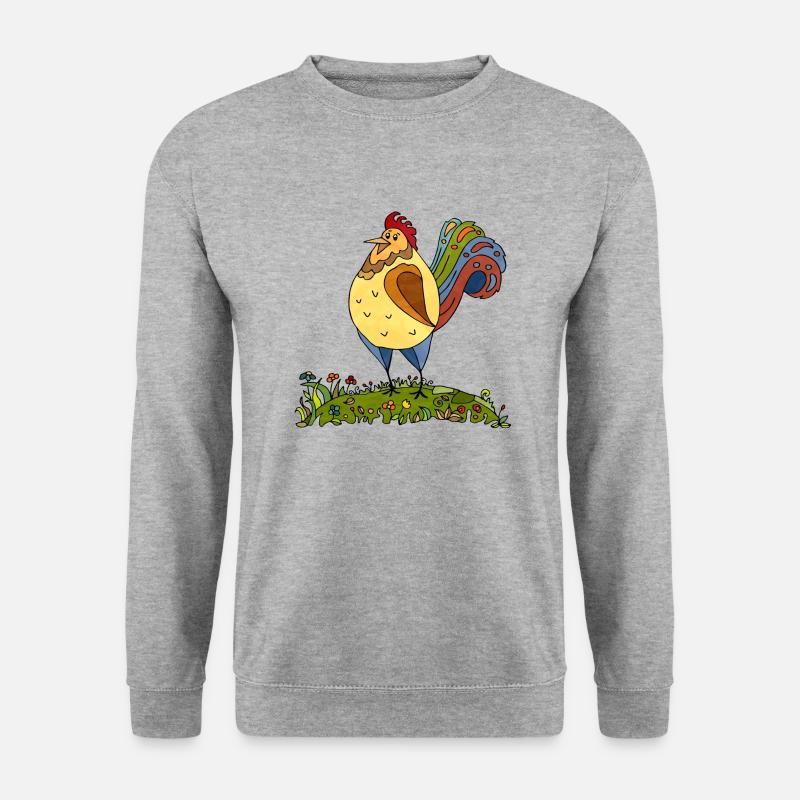 Hahn - Unisex Pullover - Weißgrau meliert