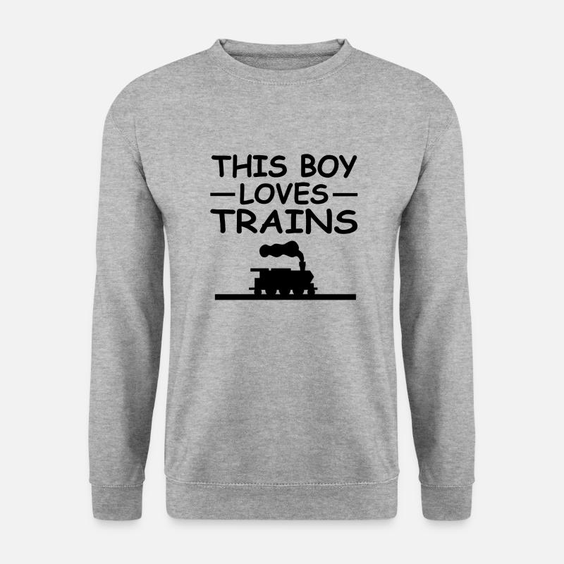 Eisenbahn - Unisex Pullover - Weißgrau meliert